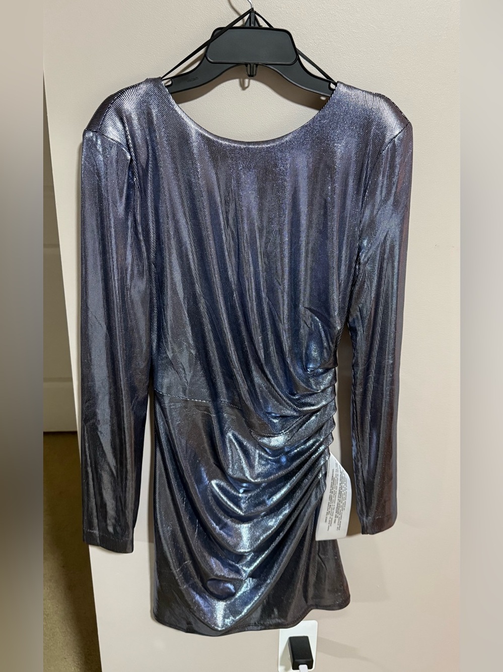 Dress the population metallic dress